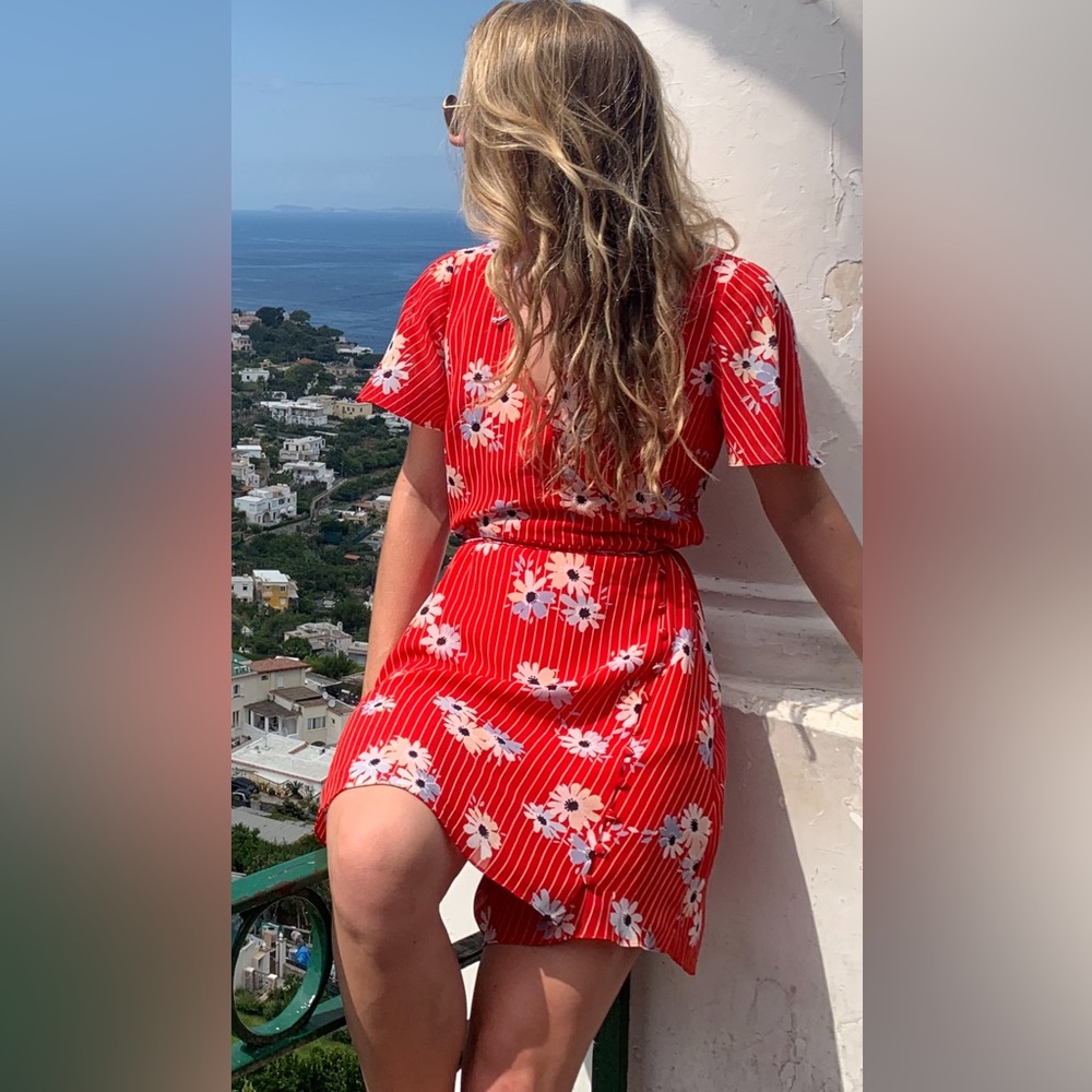 Madewell Red Floral Women's Dress